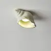 Hoja de Plátano Caracola Francesa Creativa Pasillo Cerámico Concha Entrada Balcón Dormitorio Lámpara de Techo de Atmósfera Hierro