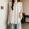 Regata Redonda Sem Mangas Plus Size para Mulheres, Novo Estilo Verão 2025, Caimento Solto, Emagrecedor, Versátil, Blusa Que Valoriza o Corpo, Tendência