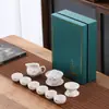 Juego de Té Portátil para Viaje Tetera Ding Kiln Gaiwan Taza de Té Bandeja de Té Taza Rápida Logo de Empresa Regalo Souvenir Juego de Té
