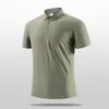 Camiseta de Manga Corta para Hombre Verano 2025 Nueva Camiseta Polo de Negocios Delgada Sin Marcas de Seda de Hielo para Hombre Top