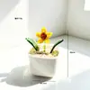 Plantas en maceta de vidrio Zibo, flores de diciembre, ramos de flores artificiales, flores de vidrio para cumpleaños, decoraciones de escritorio, adornos blancos, Día de la Madre transfronterizo