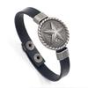 Pulseira de couro da moda japonesa e coreana, pulseira de couro com estrela de cinco pontas, pulseira de couro de vaca personalizada masculina, acessórios da moda