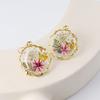 Explosión transfronteriza de hiedra, textura de lujo ligero, aretes de flor seca, creativos, flor real, regalo de flor real, flor eterna, aretes de resina