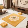 Nueva Alfombra de Loto Estilo Chino, Alfombrilla Cuadrada de Terciopelo de Cristal para Piso, Absorbente de Agua, Antideslizante, Fácil de Cuidar y Fácil de Limpiar
