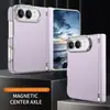 Aplicable a funda de teléfono iPhone Duo, cuero PU liso, color sólido, textura de lichi, a prueba de caídas, pantalla plegable Apple Duo, cubierta protectora para bisagra central