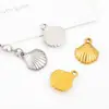 Pingente de Concha em Aço Inoxidável Banhado a Ouro 18K Real Pingente para Colar Pulseira DIY Acessórios Geométricos Acessórios de Vieiras