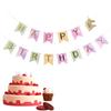 Conjunto combinado de banderas y globos de unicornio con diseño de unicornio y feliz cumpleaños de Amazon transfronterizo