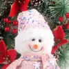 Cross-border novo retrátil velho boneco de neve boneca rosa lantejoulas boneca natal ornamentos decorativos de janela