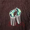 Pendientes Vintage Bordados Hechos a Mano de Estilo Étnico de Moda con Borlas Pequeñas, Joyería de Plata Miao de Yunnan, Color Blanco, Tamaño 41