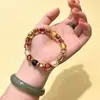 Atacado pulseiras de vidro com folha de ouro para sorte e cultura, populares em transmissões ao vivo do Xiaohongshu, fornecimento de pulseiras