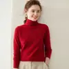 Suéter de Cachemir de Color Sólido de Cuello Alto Nuevo Estilo Otoño e Invierno para Mujer Suelto Adelgazante Dobladillo Enrollado Tejido Corto Capa Interior Capa Base