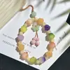 Corrente Criativa para Celular com Design de Flor, Pata de Gato e Raiz de Bodhi, Pingente Exquisito e Fofo para Capa de Celular com Charms de Contas