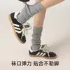 Calcetines de becerro para mujer de otoño e invierno, calentadores de piernas de punto grueso, calcetines versátiles apilables, calentadores de piernas acanalados de doble capa color liso Maillard al por mayor