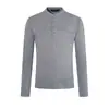 Camiseta de manga larga de color liso ajustada para hombre, marca de moda, top con cuello de media apertura abotonado, estilo INS Primavera/Otoño