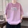 2026 Nuevo Estilo de Verano para Jóvenes Hombres Camiseta Casual con Cuello Redondo Elegante Holgada de Manga Corta con Color Degradado para Estudiantes de Secundaria y Preparatoria