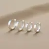 Pendientes de Aro Lisos Cepillados de Plata de Ley S925 Nalan Estilo Coreano de Moda Estilo Commuter Pendientes Redondos Esmerilados M07604