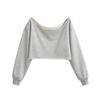 Suéter de Algodón con Pelo de Color Nuevo Otoño para Mujer Sudadera Corta Pulóver para Mujer Europea y Americana