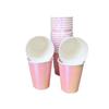 Taza de Papel Desechable para Bebidas Calientes y Frías Symphony Láser Arcoíris Doble Capa Mancha Gradiente Brillante Té de Leche Café