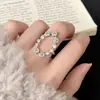 Anillo Ovalado Hueco Exagerado para Mujer, Moda de Lujo Ligero, Anillo Abierto Exquisito Elegante, Tendencia de Anillo para Dedo Índice Nicho Estilo Ins