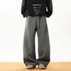 Pantalones Curvos para Hombre Estilo Old Money, Pantalones de Pierna Ancha Trendy Casual Americano para Otoño e Invierno, Pantalones de Chándal Sueltos Rectos para Hombre de Primavera