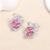Pendientes elegantes y frescos de estilo francés con forma de mariposa y circonitas microincrustadas en plata s925, elegantes, combinables y ligeros.