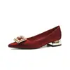 Jin Gang CH3003-2 Zapatos de Tacón Grueso Puntiagudos de Charol de una Sola Capa para Mujer 2024 Nuevos de Primavera y Otoño Sexys de Tacón Bajo Versátiles