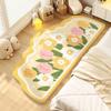 Tapete de Cabeceira Fresco e Simples para Quarto, Resistente a Manchas, Fácil de Manter, Tapete Antiderrapante, Tapete Antiderrapante Floral Longo para Uso Doméstico
