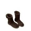 Botas Nuevas de Piel Suave para Invierno 2026 Botas Planas Estilo Martin para Mujer, Populares Botas de Nieve de Uso Bidireccional, Botas Cortas Engrosadas con Forro de Lana para Mujer