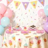 Banner de fiesta de cumpleaños de postre de helado transfronterizo, decoración colgante de espiral de corazón dulce y femenina, arreglo de topper para pastel