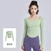 Nuevo Estilo Primavera Un Hombro Hueco Fruncido Ajustado Ropa Deportiva de Pilates Fitness Yoga