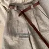 ¡Producto Original Recomendado! ¡Súper Cómodo! Shorts de Traje de Pierna Ancha para Mujer, Estilo Old Money con Espiga de Lino, Shorts de Verano de Cintura Alta