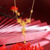 Vietnam Shajin Ley Antigua Flor de Ciruelo Dorado Flor de Nieve Borla Collar para Mujer Elegante de Gama Alta Todo Fósforo Joyería