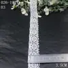 Tanglong Moda Blanco Decolorado con Purpurina Plateada Encaje de Alta Elasticidad Borde Pequeño Pulsera Joyería Hecha a Mano Accesorios de Encaje DIY