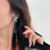 Pendientes de mariposa líquida de plata de súper hada, pendientes de elfo con borlas de lujo ligeros de nicho para mujer, pendientes de metal de alta calidad