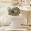 Taburete Giratorio con Lazo para Tocador de Dormitorio, Estilo Crema, Taburete de Maquillaje para el Hogar de Niñas, Silla para Tocador, Silla de Maquillaje de Celebridad de Internet