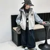 Casaco Feminino Primavera e Outono 2026 Novo Estilo Coreano Infantil Super Bonito Roupas de Outono Jaqueta Baseball Moletom Cardigan para Crianças Médias e Grandes