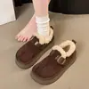 Zapatos Birkenstock Cálidos de Suela Gruesa para Aumentar la Altura con Plus-terciopelo, Zapatos de Mujer Peludos sin Cordones, Nuevos Botas de Nieve de Invierno 2026, Zapatos de Algodón