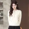 Suéteres de otoño e invierno para mujer transfronterizos, camisas básicas de punto de talla grande para mediana edad y ancianos, corte ajustado, adelgazantes, cálidos, versátiles