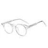 Novos óculos minimalistas anti-luz azul, estilo coreano, versáteis, com hastes estilo pino, armações redondas da moda e lentes transparentes, disponíveis para atacado, também para homens
