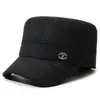Nova Boina Masculina de Inverno com Forro de Veludo Espesso, Chapéu Plano Casual para Exterior, Quente, de Algodão, à Prova de Vento, Proteção para as Orelhas, Boné de Baseball