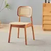 Silla de comedor nórdica de madera maciza para restaurante y casa de huéspedes, silla sencilla de ocio para sala de estar con respaldo, silla moderna tejida de ratán
