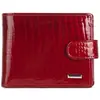 Cartera de Cuero Genuino para Mujer con Patrón de Cocodrilo Transfronteriza, Hebilla Pequeña de Charol, Monedero Pequeño de Moda de Piel de Vaca con Logo Presionable