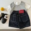 Pantalones Cortos de Mezclilla para Niños, Estilo Coreano, Nuevo Modelo Verano 2026, Pantalones Cortos Modernos para Bebés con Costuras Visibles, Estilo Delgado para Niñas