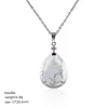 Pingente de Cristal Natural em Forma de Gota d'Água Transfronteiriço com Corrente de Clavícula de Cobre Cravejada de Diamantes, Colar de Cristal de Ametista Natural em Forma de Gota d'Água