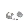 Pendientes retro únicos, pequeños y exquisitos con diseño cuadrado de circonitas y hebilla para la oreja, elegantes, ligeros y de lujo, estilo frío.