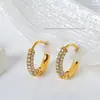 Brincos de Argola Lisos de Aço Inoxidável Dourado Que Não Desbotam, Brincos de Aço Titânio de Luxo de Alta Qualidade para Mulheres, Estilo Simples de Praia Atacado