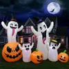 Decoração Inflável de Halloween Molde a Ar Fantasma Fantasma Branco Engraçado Combinação de Abóbora Adereços Ornamentos para Decoração de Pátio Externo