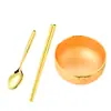 Juego de Cuenco y Palillos Cien Bendiciones Doradas, Palillos, Cucharas, Artículos Decorativos, Juego de Cuenco y Palillos para Ofrendas del Hogar, Utensilios Budistas, Venta al por Mayor del Fabricante