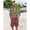 Pantalones de Playa para Hombre Verano Cinco Puntos Sueltos Secado Rápido Flores Hawaianas Pantalones Cortos Vacaciones del Sudeste Asiático Viajes de Ocio