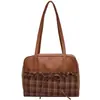 Bolsa de viaje casual, unisex, estilo nuevo, moderna, diseño de nicho, patrón de cuadros, versátil, gran capacidad, bolso de hombro, bolso de axila para mujer